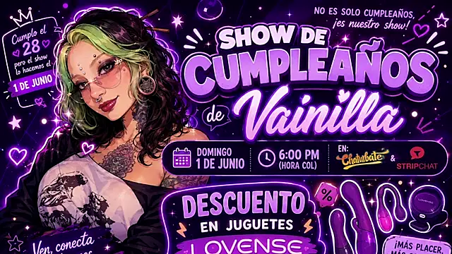vainilla doll online show from May 24, 2:10 am