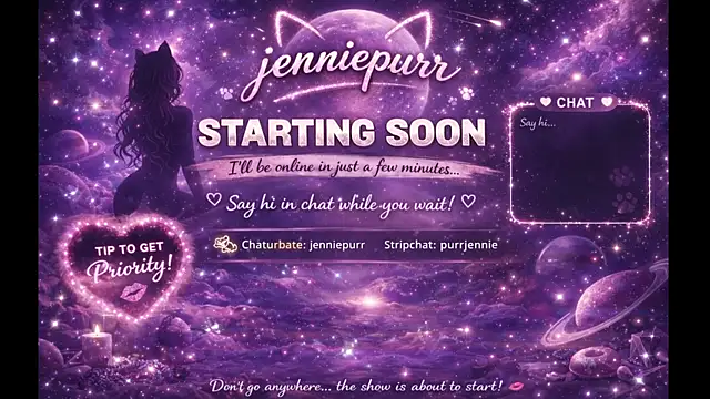 purrjennie online show from March 31, 8:58 am